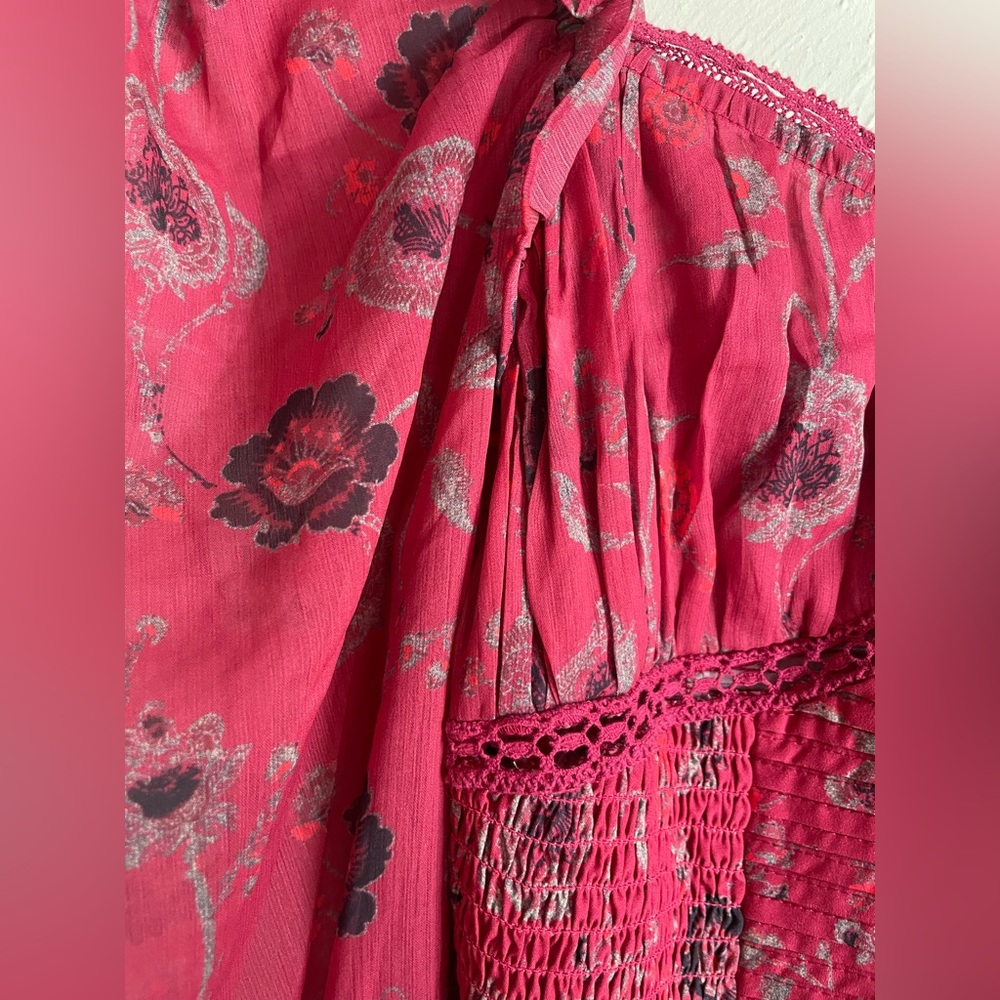 XS/Free people Floral Red Women's Top - Picture 9 of 16